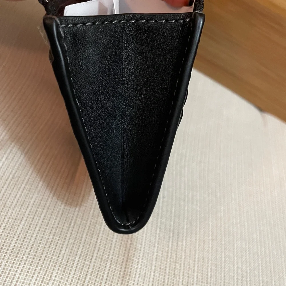 Coach Mini Skinny Id Case With Floral Applique Gunmetal/Black NWT - Picture 6 of 15